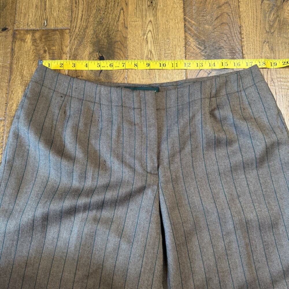VTG Harve Benard Holtzman 100% Wool Brown Pinstripe Pants Trousers Womens Sz 16 - Picture 3 of 7